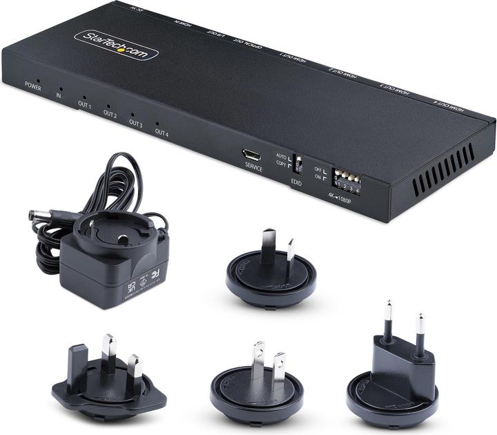 Actual product image StarTech .com 4 Port HDMI Splitter, 4K 60Hz HDMI 2.0 Video, 2.50cm (1") 4 Out HDMI Splitter, 4K HDMI Splitter