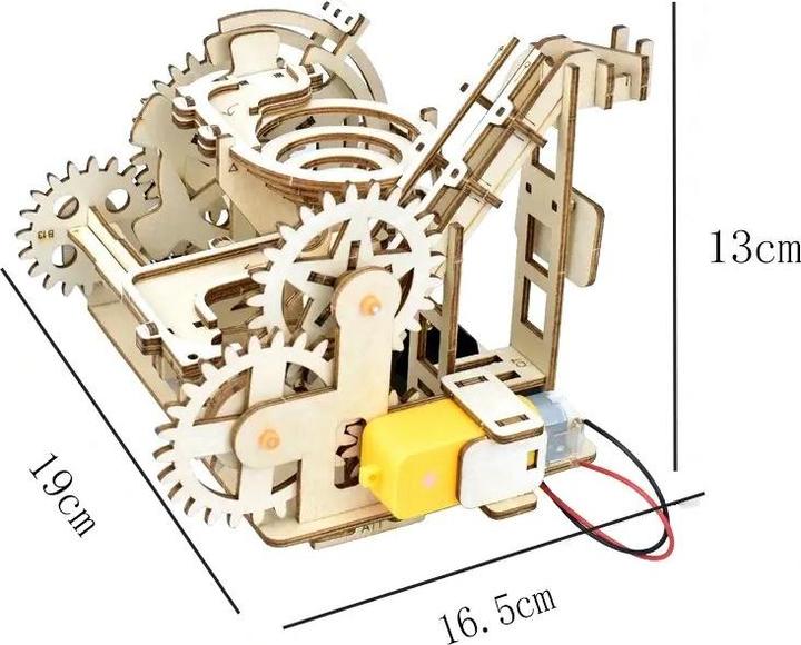 Immagine prodotto The Toy Company 3D Holz Kugelbahn, Murmelbahn Puzzle aus Holz, batteriebetrieben