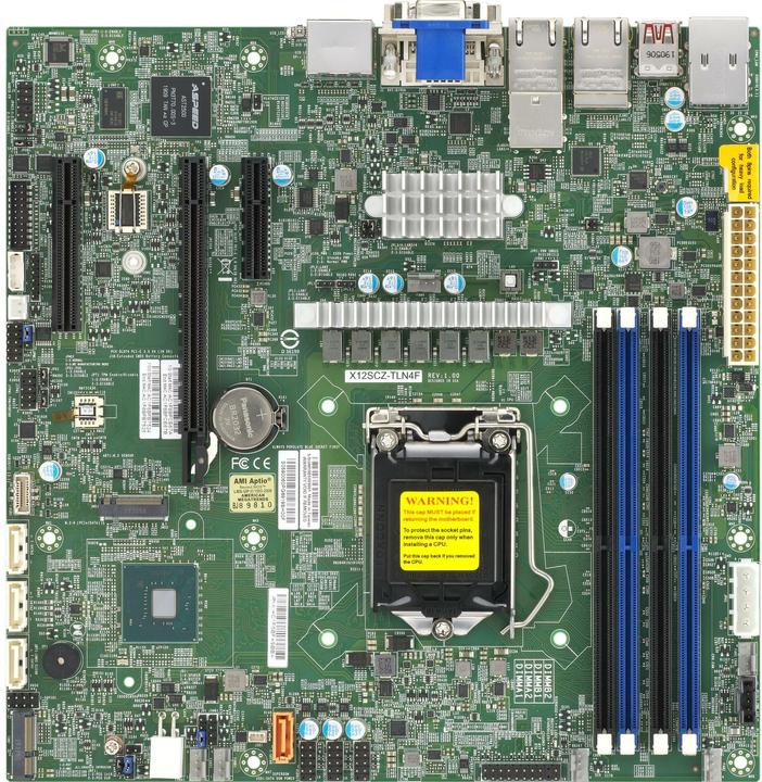 Actual product image Supermicro X12SCZ-TLN4F (LGA 1200, Intel W480E, mATX)