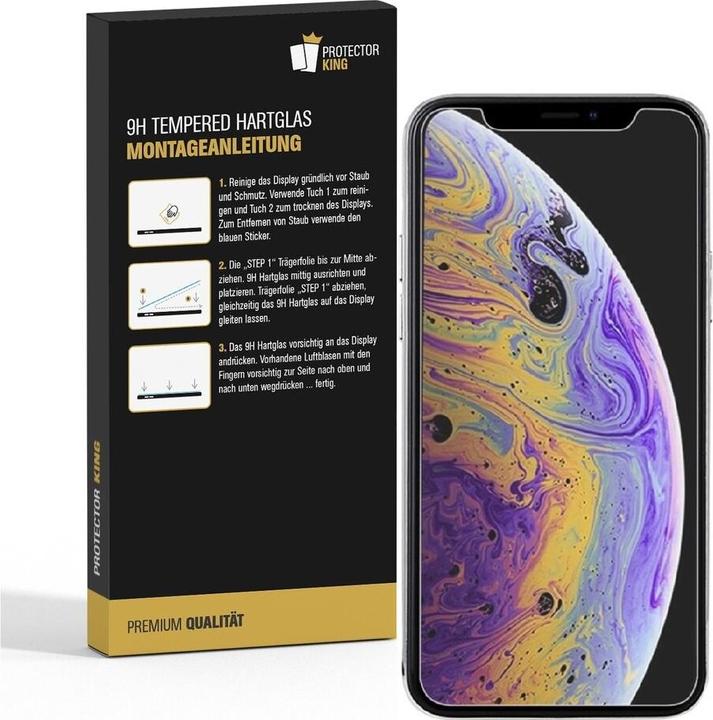 Produktbild Protectorking 1x echtes Tempered 9H Panzerhartglas 3D KLAR (1 Stück, Apple iPhone X)