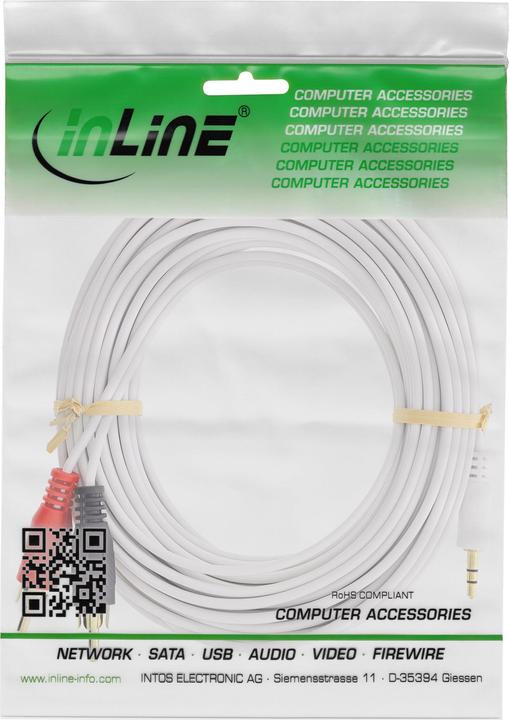Image du produit InLine Câble Cinch/jack (10 m, RCA, Jack 3,5 mm (AUX))
