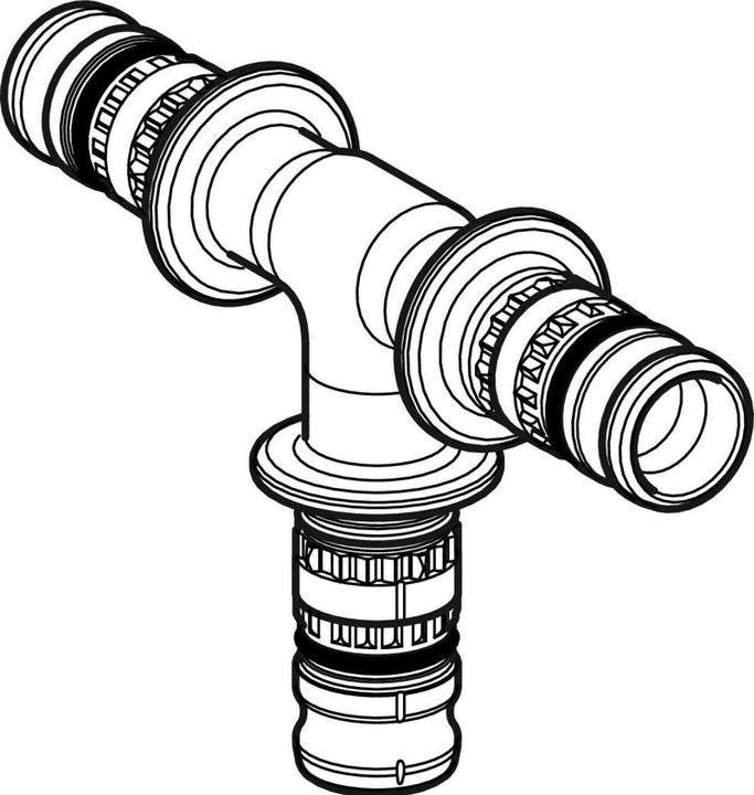 Produktbild Geberit Mepla Pressfitting T-Stck 90 Kunststoff 63 mm 627.310.00.5 (Pressverbindung)
