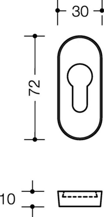 Actual product image Hewi Pair of protective rosettes 316XAES stainless steel XA oval without cylinder cover thickness 10 mm (Door handle)