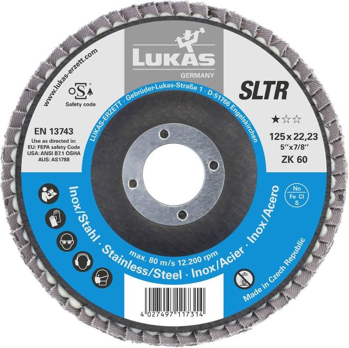 Lukas Disco lamellare SLTR universale Ø 125 mm zircone corindone grana 60