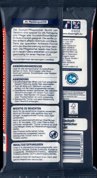 Image du produit dm Denkmit Lingettes humides pour l'entretien des voitures
