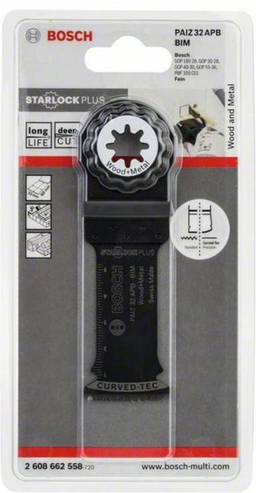 Immagine prodotto Bosch Professional Zubehör Lama BIM per taglio a tuffo PAIZ 32 APB, legno e metallo, 60 x 32 mm, confezione da 1 pz.