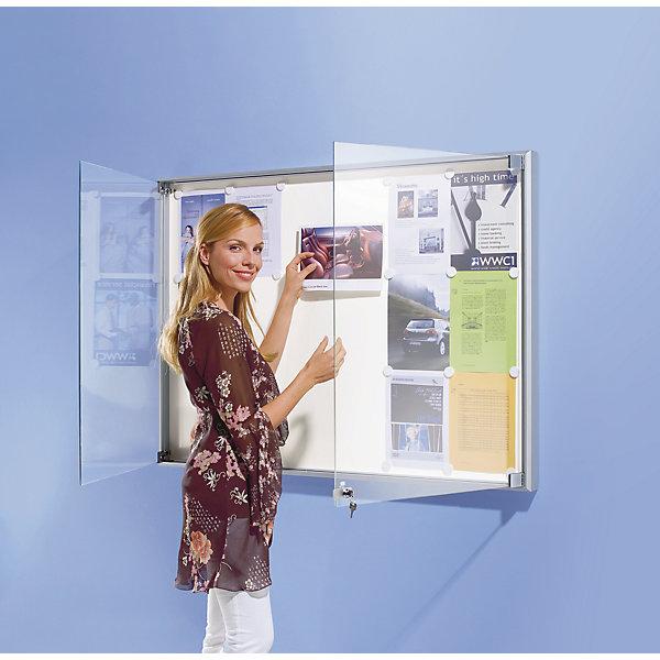Immagine prodotto eurokraft pro Vetrina, telaio in alluminio, porte a battente (Calamita, 67 x 67 cm)