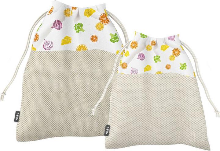 Nuts 2er Set Früchte- und Gemüsenetz Obst u. Gemüse, M und L (2 x)