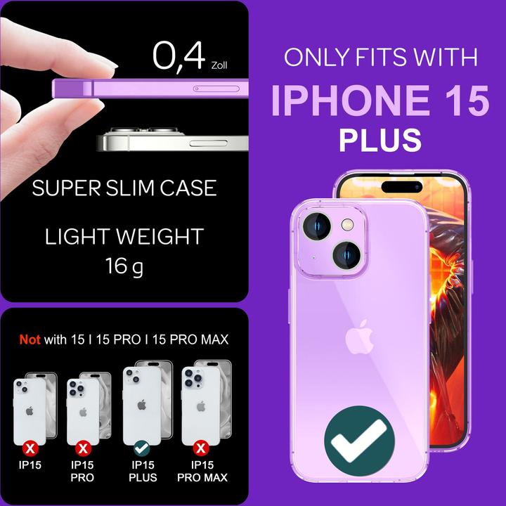 Produktbild Nalia Klar Transparente Neon Silikon Hülle (Apple iPhone 15 Plus)