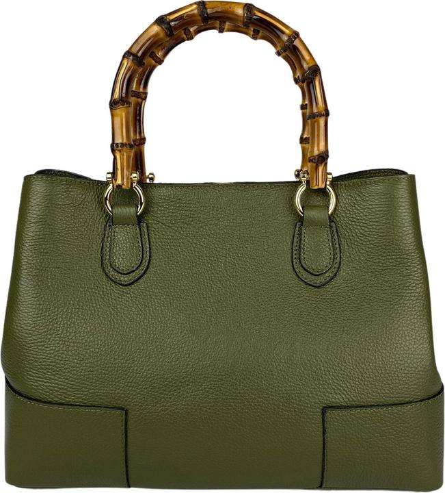 Actual product image Only-Bags.Store Leather Handbags, Bamboo Handle Bag, Genuine Leather Handbags, Handmade Leather Bag