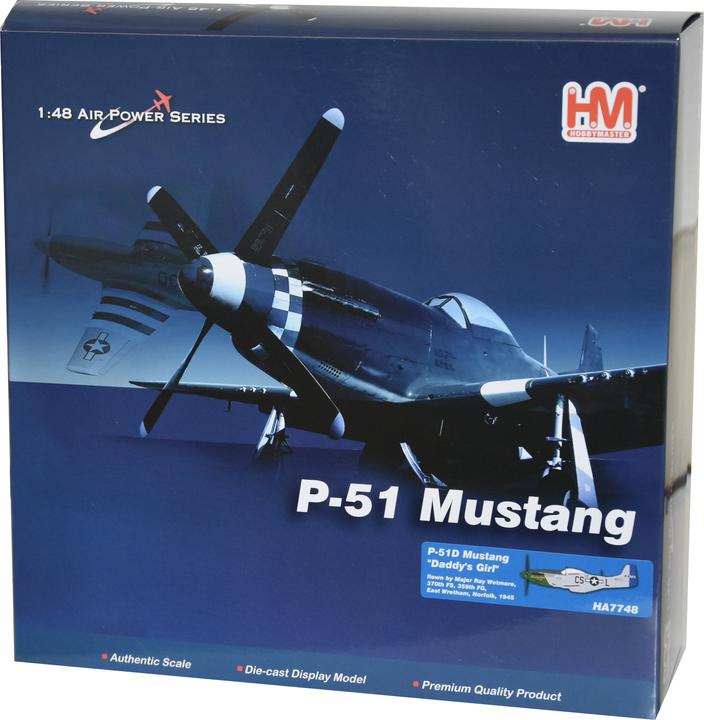 Actual product image Hobby Master Mustang P-51D 1:48 metal model "Daddy's Girl" flown by Major Ray Wetmore, 370th FS, 359th FG, East