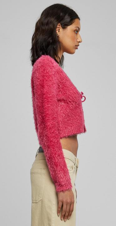 Actual product image Urban Classics Ladies Tied Cropped Feather Cardigan - 117653 (S)
