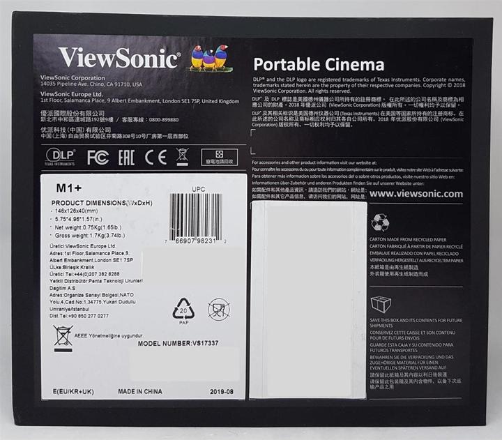 Actual product image Viewsonic M1+ (WVGA, 300 lm, 1.2:1)