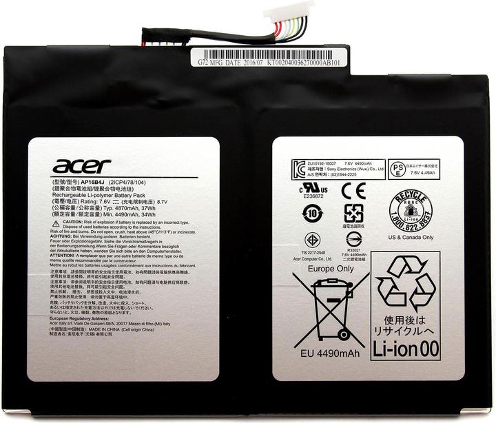 Immagine prodotto Acer AP16B4J (2 Celle, 4870 mAh)