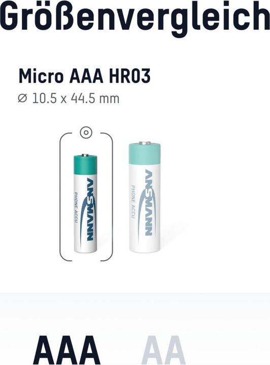 Produktbild Ansmann AAA (2 Stk., AAA, 800.80 mAh)