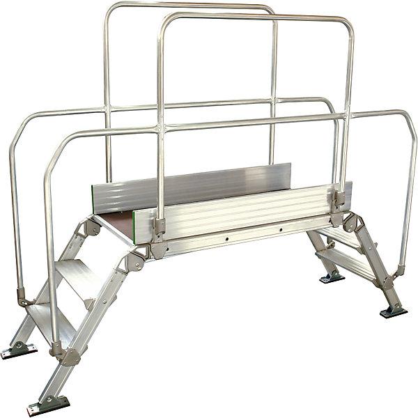 Facal Aluminium ladder bridging, overall max. load 200 kg, 3 steps, platform 1200 x (Working platform)