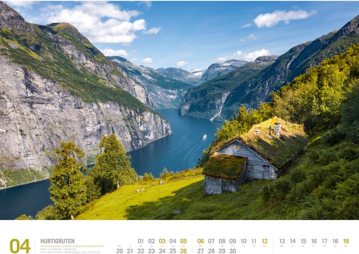 Produktbild Hurtigruten - Unterwegs zwischen Bergen und Kirkenes Kalender 2026 (54 x 42 cm, Harter Einband, Deutsch)