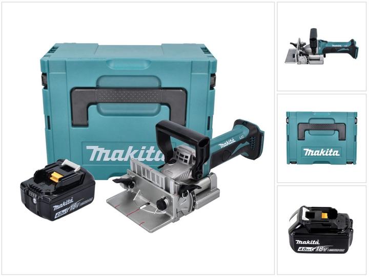 Produktbild Makita DPJ 180 M1J Akku Nutfräse 18 V 100 mm + 1x Akku 4,0 Ah + Makpac - ohne Ladegerät