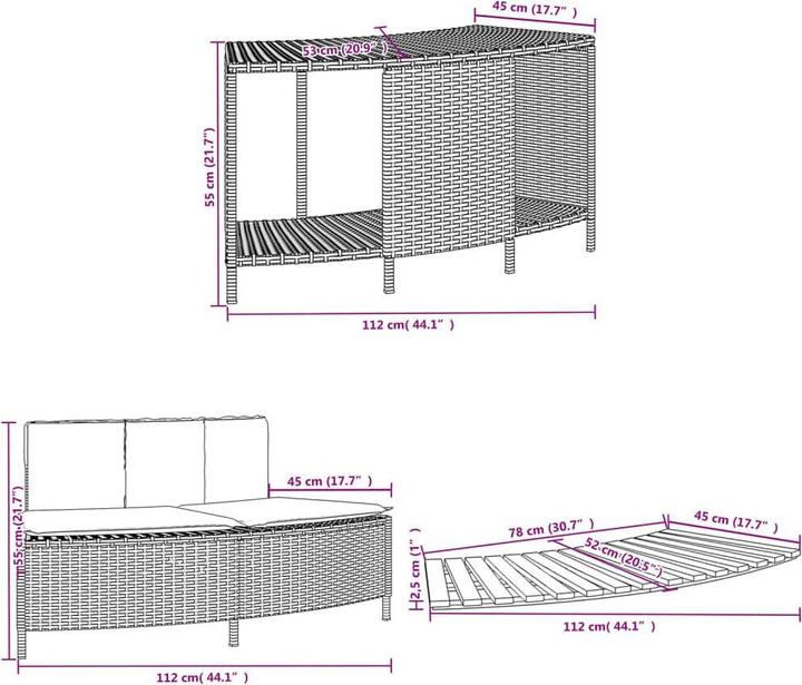 Image du produit VidaXL Margelle de piscine Jacuzzi Habillage de piscine noir Poly rotin