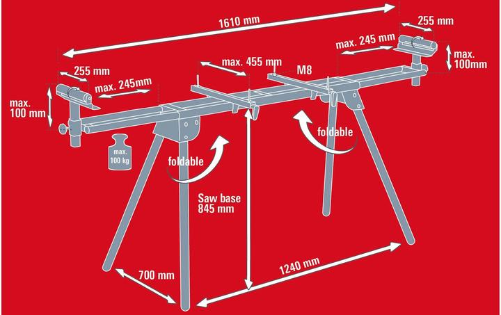 Produktbild Einhell MSS 1610 (69.50 cm, 123 cm)