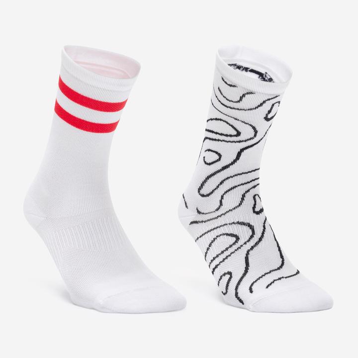 Immagine prodotto Domyos Sportsocken High 2er-Pack - weiss/rosa (39, 42)