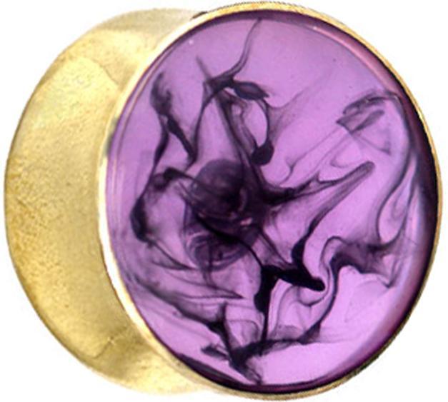 Immagine prodotto Star Piercing Spina svasata placcata oro colorazione viola epossidica trasparente (Organico, Ottone)
