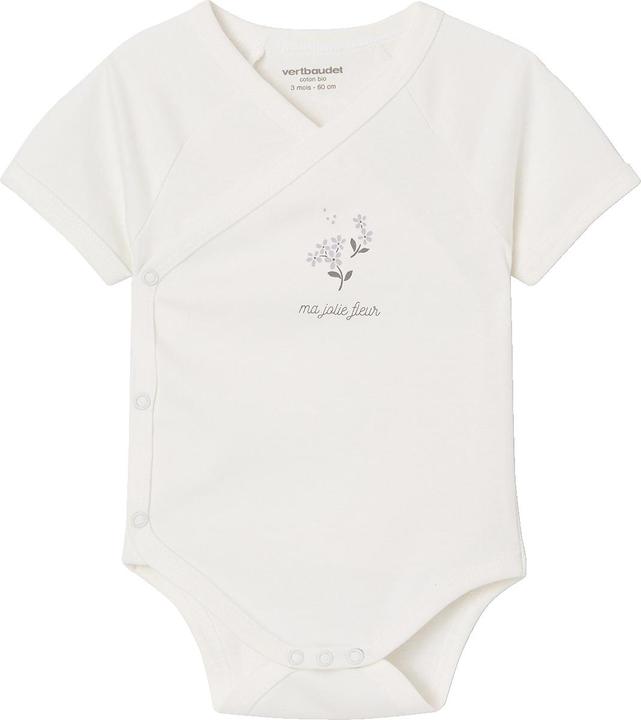 Actual product image Vertbaudet Bio-Kollektion: 5er-Pack Baby Wickelbodys mit kurzen Ärmeln (68)