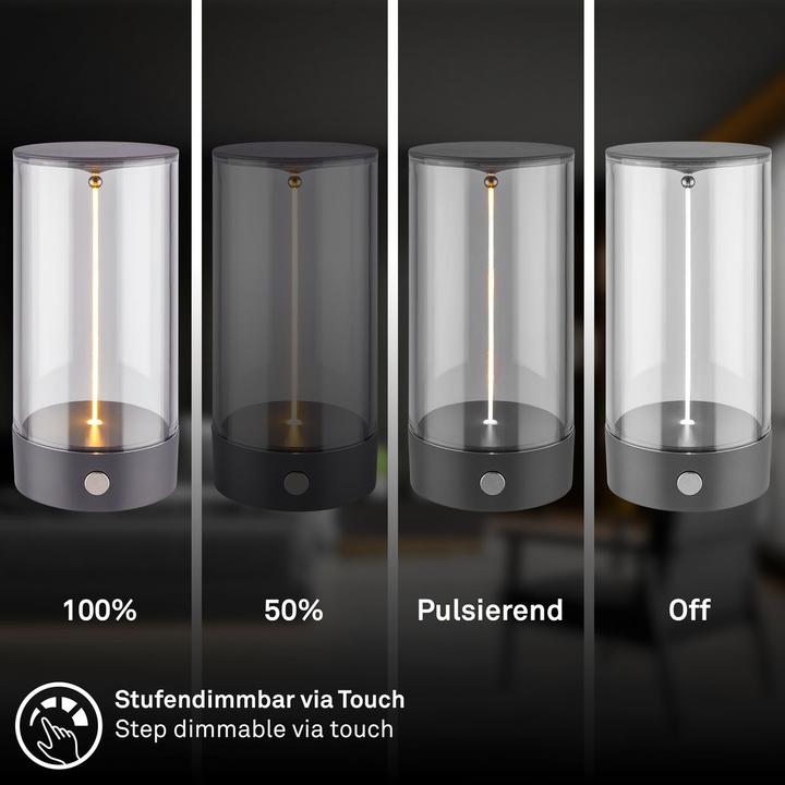 Image du produit Briloner WIGGLE Akku Tischleuchte mit Lichtfaden - Anthrazit