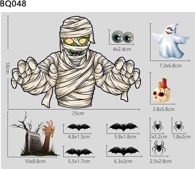 Image du produit Cover-Discount Autocollant de fenêtre Tatouage Halloween