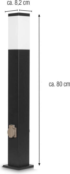 Productafbeelding Grafner Pad Light Vloerlamp 80 cm antraciet met 2 stopcontacten (E27, IP44)