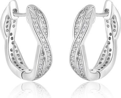 Actual product image Beneto Round silver earrings AGU1201 (L)