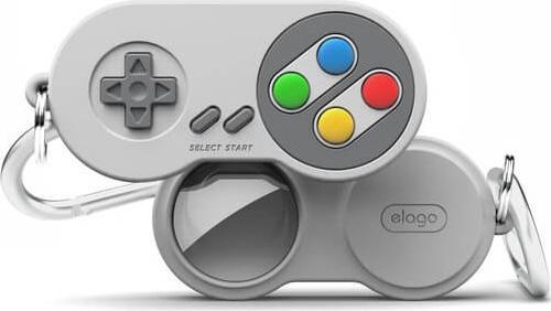 Actual product image Elago W5 Retro Airtag Case for AirTag Light Grey