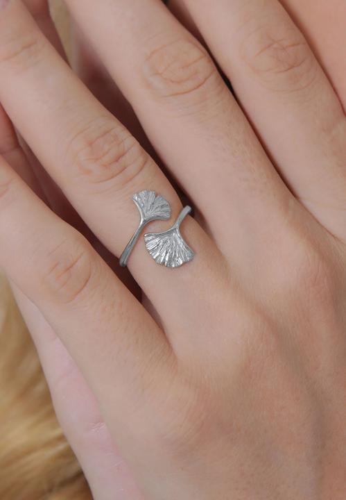 Immagine prodotto Elli Ginkgo Blatt Design Offen Verstellbar (54, 925 Argento)
