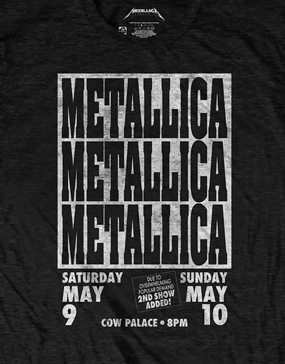 Actual product image Metallica Unisex Adult Cow Palace T-Shirt (S)