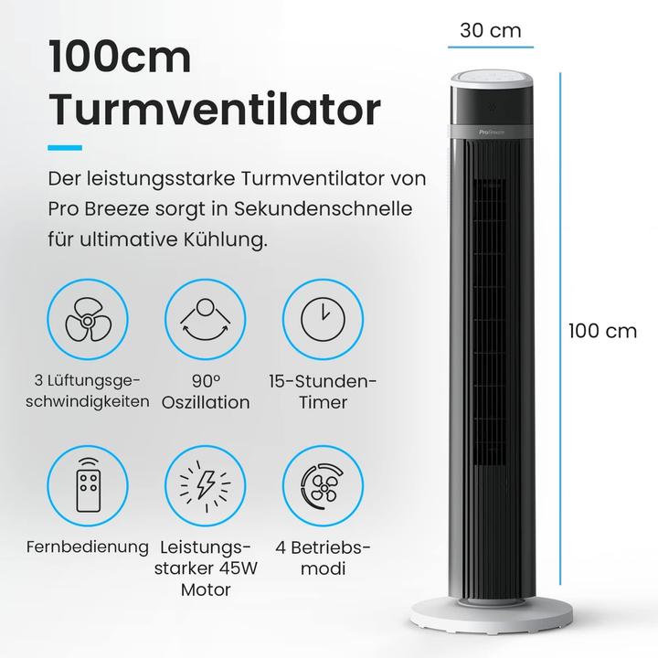 Actual product image Breeze Oscillating tower fan (48 dB)