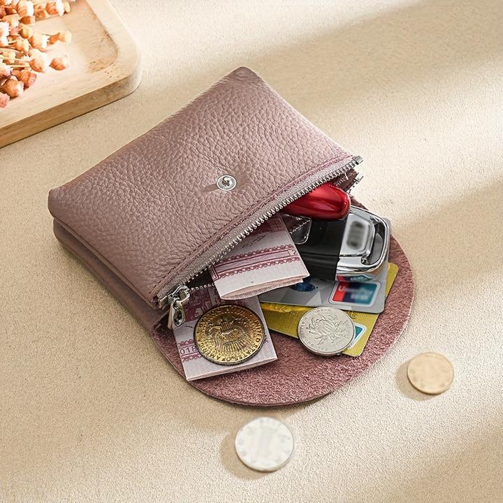Produktbild Only-Bags.Store Mini Vintage Vegane Geldbörse, Echtleder-Kartenetui, tragbarer Kartenhalter und Portemonnaie für