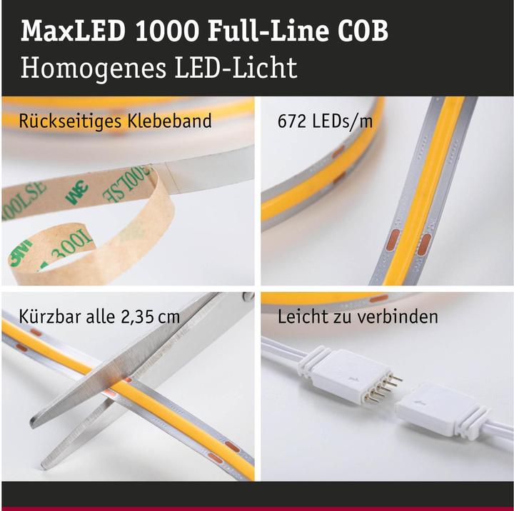 Actual product image Paulmann MaxLED 1000 Full-Line COB Stripe Set (White, 150 cm, Indoor)