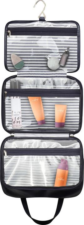 Immagine prodotto Cimi Gillian Jones - Borsa organizer per cosmetici con funzione di aggancio - Blu scuro/strisce bianche