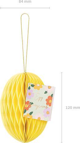 Produktbild Partydeco Paper decoration honeycomb Egg, yellow, 12 cm (1 pkt / 1 pc.) (1 x)