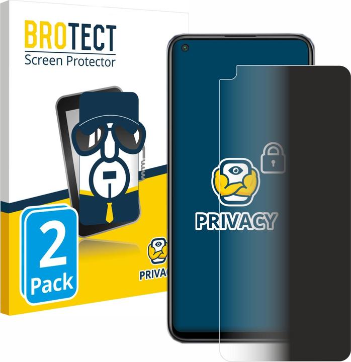 Actual product image BROTECT Anti-spy privacy film Blue light protection film (2 Piece, Xiaomi Redmi Note 9T 5G)