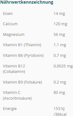 Nutritional values and ingredients Morga Aronia capsules (1 Piece, Capsules, 300 g)