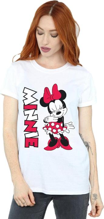 Actual product image Disney Womens/Ladies Minnie Mouse Giggling Cotton Boyfriend T-Shirt (3XL)