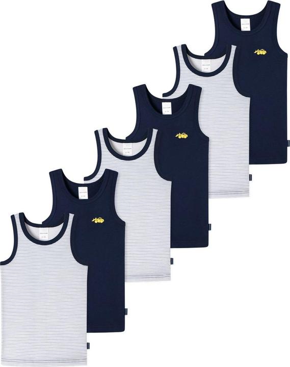 Actual product image Schiesser Pack of 6 Kids Boys Fine Rib Organic Cotton Undershirt (92)