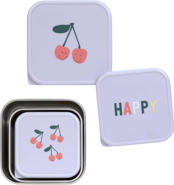 Produktbild Lässig Nahrungsbehälter & Portionierer 3-tlg. Edelstahl-Snackboxen-Set - Happy Fruits