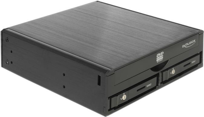 Produktbild Delock 5.25" Mobile Rack for 1 x 5.25" Slim Drive + 2 x 2.5" SATA HDD / SSD