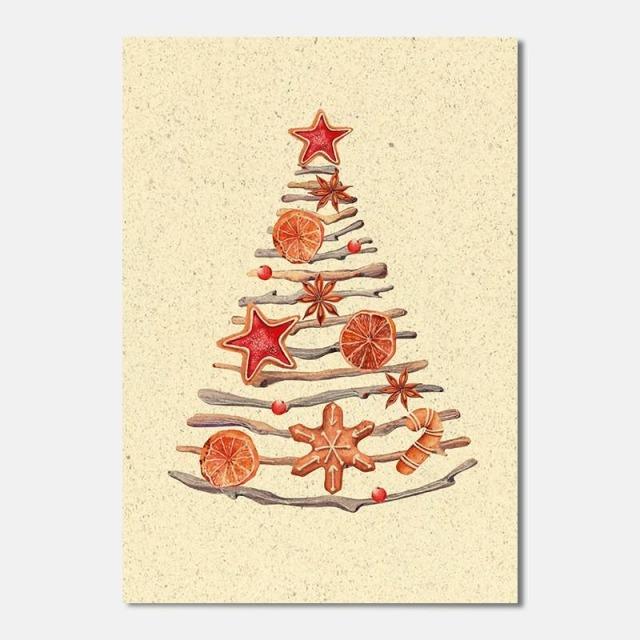 Produktbild Weihnachtskarte Gewürzbaum - Karte aus Graspapier (1 Stk.)