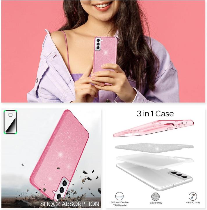 Produktbild Nalia Glitzer Handyhülle (Samsung Galaxy S22+)