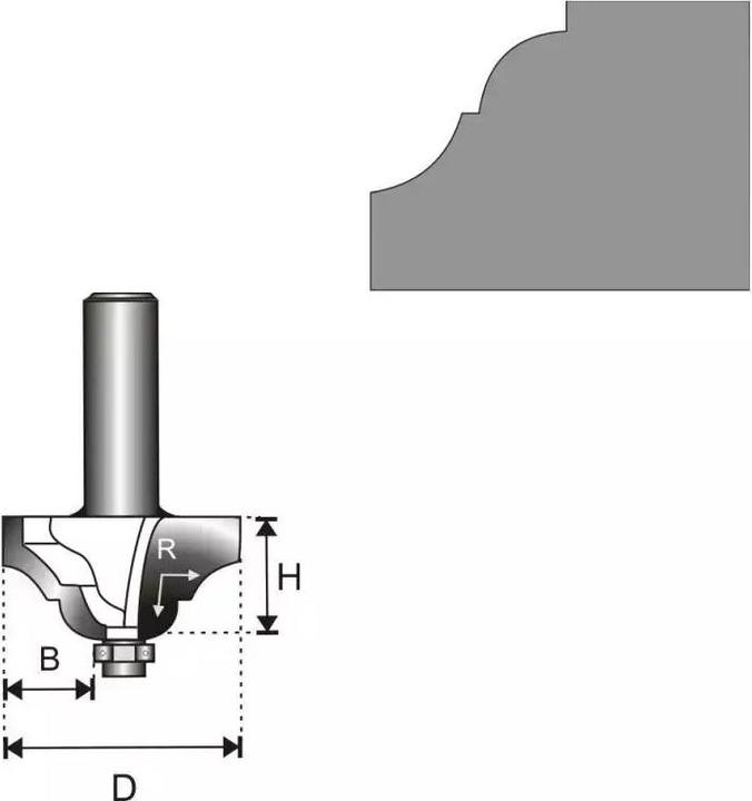 Produktbild Dedra Holzfräser mit Hartmetallplatten – Doppel-S-Stange mit Lager – 07F172B