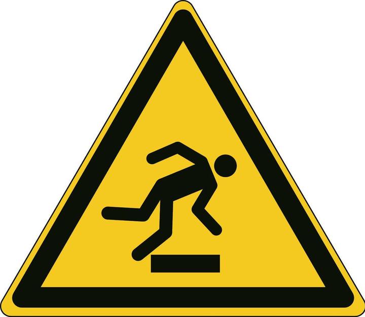 Actual product image Brady B-7667, ISO 7010 Floor safety sign - Warning of tripping hazard (W007), Laminated anti-trip sign