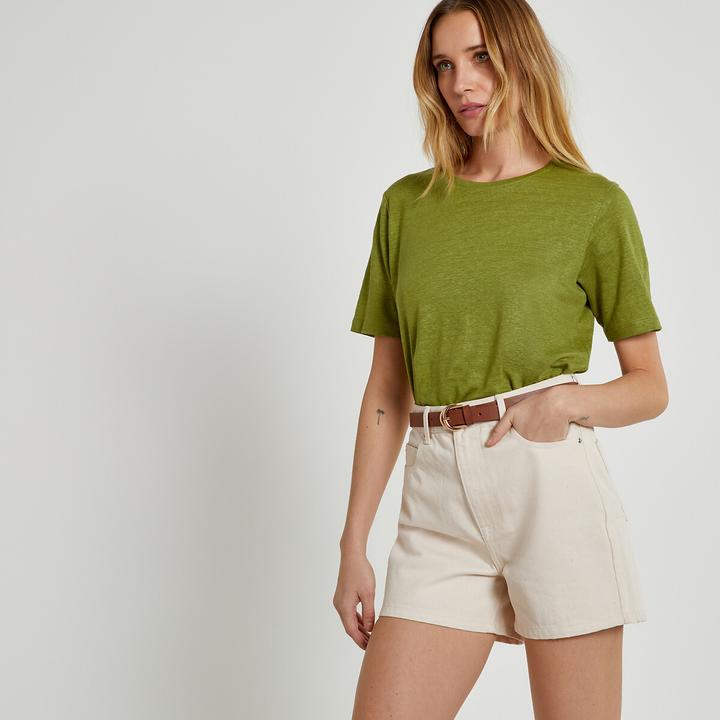 Produktbild La Redoute Collections Jeansshorts mit hohem Bund (40)